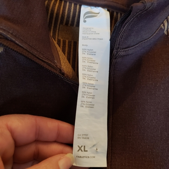 Fabletics Size Large Tan and Brown Bomber Jacket with Contrast Panels - Picture 4 of 6